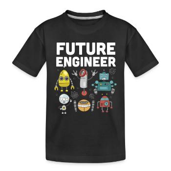 Roboter - Kinder Premium Bio T-Shirt - Schwarz - Vorne