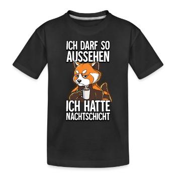 Ich Hatte Nachtschicht Kaffee Roter Panda - Kinder Premium Bio T-Shirt - Schwarz - Vorne