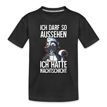 Ich Hatte Nachtschicht Kaffee Stinktier - Kinder Premium Bio T-Shirt - Schwarz - Vorne