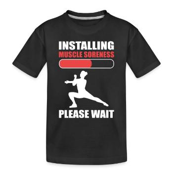 Installation de douleurs musculaires Veuillez patienter Aérobic - T-shirt bio Premium Enfant - noir - Devant