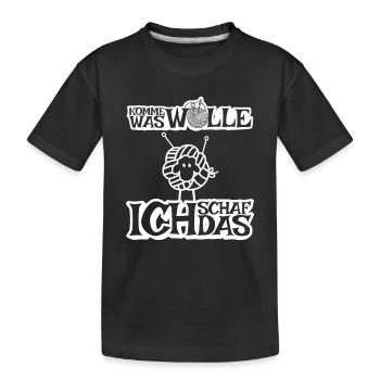 Komme was Wolle ich Schaf das - Kinder Premium Bio T-Shirt - Schwarz - Vorne