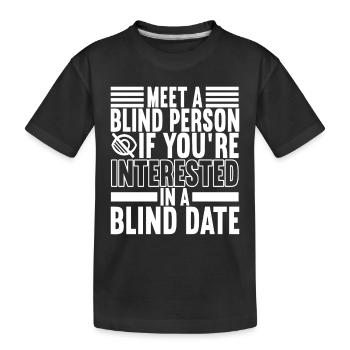 Déficience visuelle aveugle - T-shirt bio Premium Enfant - noir - Devant