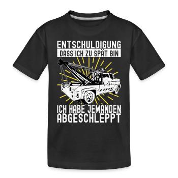 Abschleppwagen Abschleppdienst - Kinder Premium Bio T-Shirt - Schwarz - Vorne