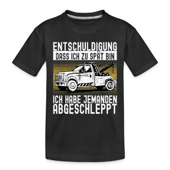Abschleppwagen Abschleppdienst - Kinder Premium Bio T-Shirt - Schwarz - Vorne
