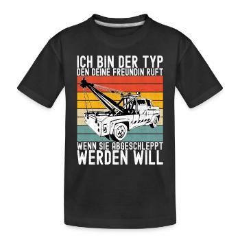 Abschleppwagen Abschleppdienst - Kinder Premium Bio T-Shirt - Schwarz - Vorne
