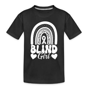 Déficience visuelle aveugle - T-shirt bio Premium Enfant - noir - Devant