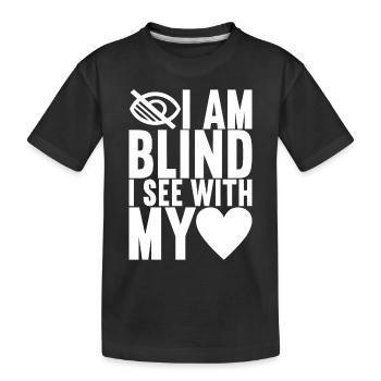 Déficience visuelle aveugle - T-shirt bio Premium Enfant - noir - Devant