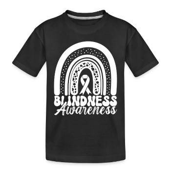 Déficience visuelle aveugle - T-shirt bio Premium Enfant - noir - Devant