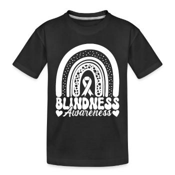 Déficience visuelle aveugle - T-shirt bio Premium Enfant - noir - Devant