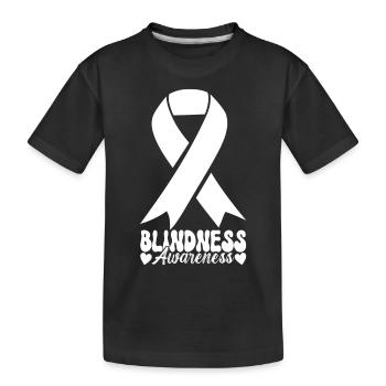 Blind visual impairment - Kids' Premium Organic T-Shirt - black - Front