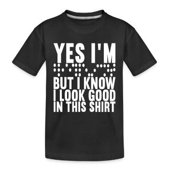 Déficience visuelle aveugle - T-shirt bio Premium Enfant - noir - Devant