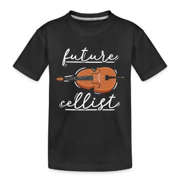 Futur violoncelliste violoncelle violoncelle musicien - T-shirt bio Premium Enfant - noir - Devant
