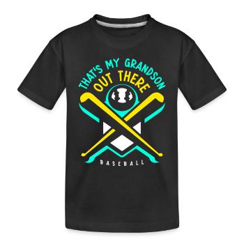 Voici mon petit-fils qui joue au baseball - T-shirt bio Premium Enfant - noir - Devant