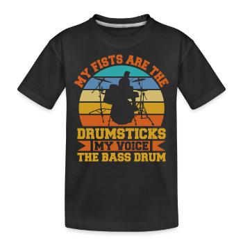 Batteur Drumsticks Drums Musicien - T-shirt bio Premium Enfant - noir - Devant