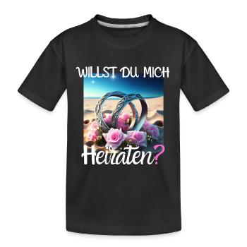 Heiratsantrat für Hochzeit oder Verlobung - - Kinder Premium Bio T-Shirt - Schwarz - Vorne