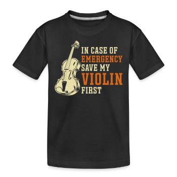 Violoniste en cas de - T-shirt bio Premium Enfant - noir - Devant