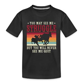 Steer Wrestling You May See Me Retro Team Roping - T-shirt bio Premium Enfant - noir - Devant