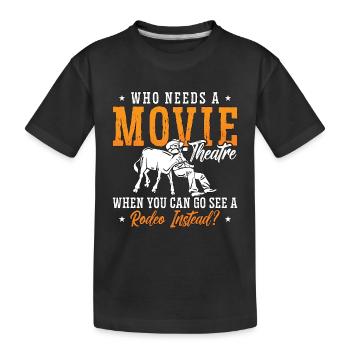 Steer Wrestling Who Needs A Movie Theatre Chevaux - T-shirt bio Premium Enfant - noir - Devant