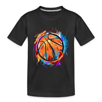 Basketball Basketballer - Kinder Premium Bio T-Shirt - Schwarz - Vorne