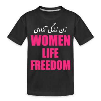 Women life freedom - Kids' Premium Organic T-Shirt - black - Front