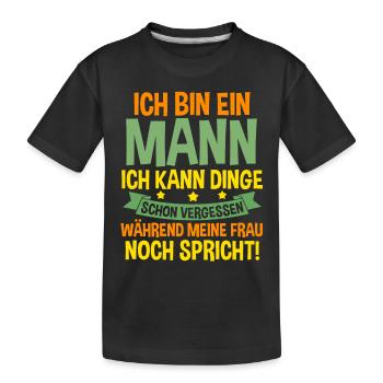 Ich Bin Ein Mann - Kinder Premium Bio T-Shirt - Schwarz - Vorne
