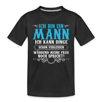 Ich Bin Ein Mann - Kinder Premium Bio T-Shirt - Schwarz - Vorne