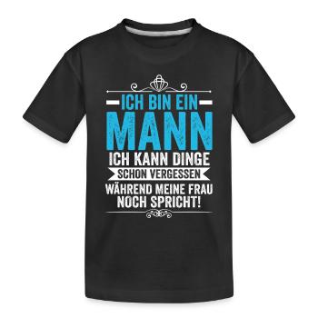 Ich Bin Ein Mann - Kinder Premium Bio T-Shirt - Schwarz - Vorne