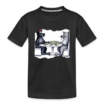Cats Playing Cards - Kinder Premium Bio T-Shirt - Schwarz - Vorne