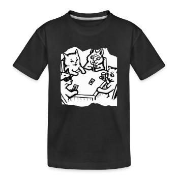 Cats Playing Cards - Kinder Premium Bio T-Shirt - Schwarz - Vorne