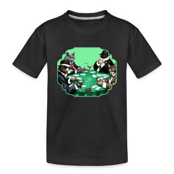 Cats Playing Cards - Kinder Premium Bio T-Shirt - Schwarz - Vorne