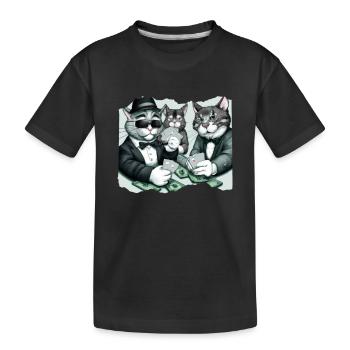 Cats Playing Cards - Kinder Premium Bio T-Shirt - Schwarz - Vorne