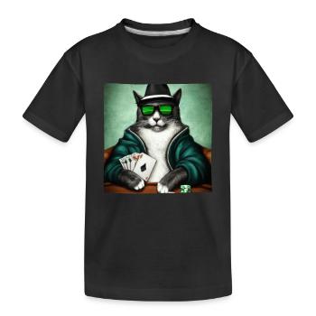 Cats Playing Cards - Kinder Premium Bio T-Shirt - Schwarz - Vorne