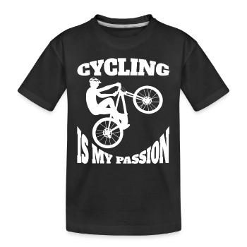 Cycling Mountainbike Cycling Bike Tour - Kids' Premium Organic T-Shirt - black - Front
