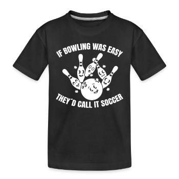 Kegeln Geschenk Bowling Kegel Bowler Bowlingkugel - Kinder Premium Bio T-Shirt - Schwarz - Vorne