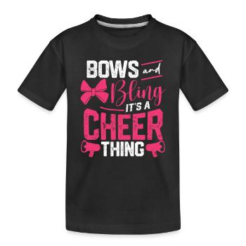 L’équipe de jeunes Cheerleader mignonne s’incline et saigne - T-shirt bio Premium Enfant - noir - Devant