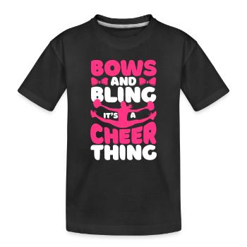 Bows & Bling It’s A Cheer Thing Funny Cheerleaders - T-shirt bio Premium Enfant - noir - Devant
