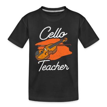 Professeur de violoncelle Professeur de violoncelle Violoncelles Violoncelliste Musicien - T-shirt bio Premium Enfant - noir - Devant