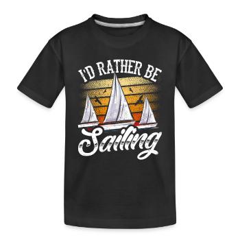Je préférerais naviguer capitaine de voilier - T-shirt bio Premium Enfant - noir - Devant