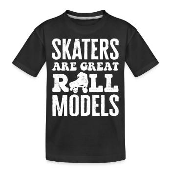 Skaten, Rollschuhlaufen - Kinder Premium Bio T-Shirt - Schwarz - Vorne