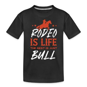 Rodéo, Équitation western, Amoureux des chevaux - T-shirt bio Premium Enfant - noir - Devant