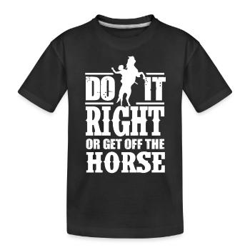 Rodéo, Équitation western, Amoureux des chevaux - T-shirt bio Premium Enfant - noir - Devant