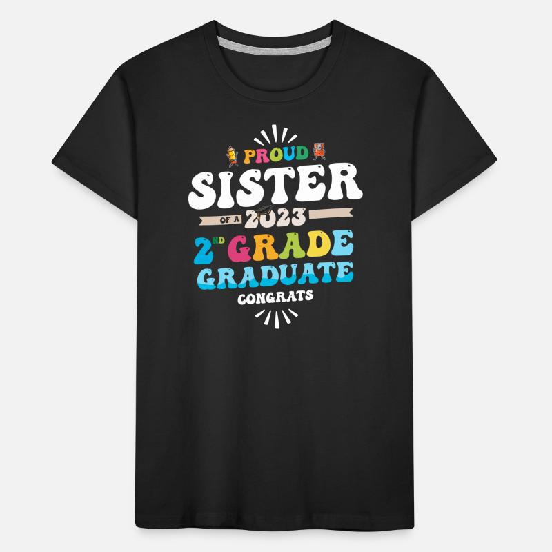 Stolze Schwester einer 2. Klasse von 2023 Kinder Premium Bio T-Shirt