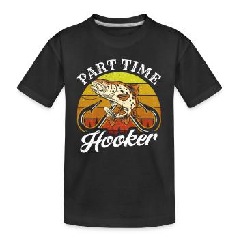 Part Time Fisher - Kids' Premium Organic T-Shirt - black - Front