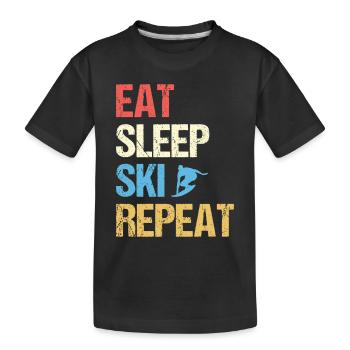Manger dormir Ski Répéter - T-shirt bio Premium Enfant - noir - Devant