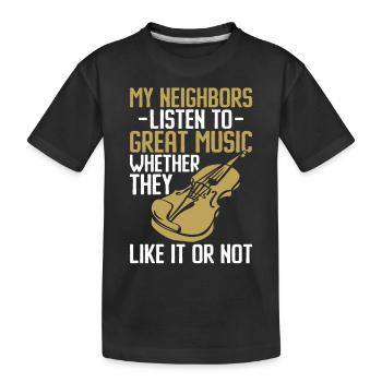 Violoniste Violoniste Mes voisins - T-shirt bio Premium Enfant - noir - Devant