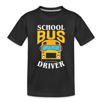 School bus driver School bus bus travel coach - Kids' Premium Organic T-Shirt - black - Front