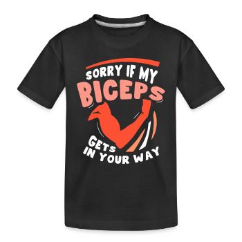Tut Mir Leid Wenn Mein Bizeps Dir Im Weg Ist - Kinder Premium Bio T-Shirt - Schwarz - Vorne