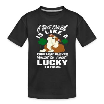 Bulldogge Bester Freund Hund Hunde - Kinder Premium Bio T-Shirt - Schwarz - Vorne