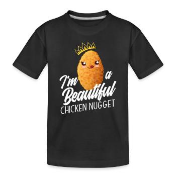 Chicken Nuggets Essen Geschenk Kinder Mädchen - Kinder Premium Bio T-Shirt - Schwarz - Vorne