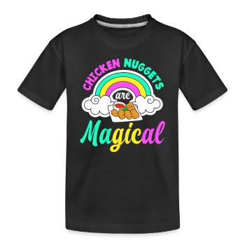 Chicken Nuggets Magie - Kinder Premium Bio T-Shirt - Schwarz - Vorne
